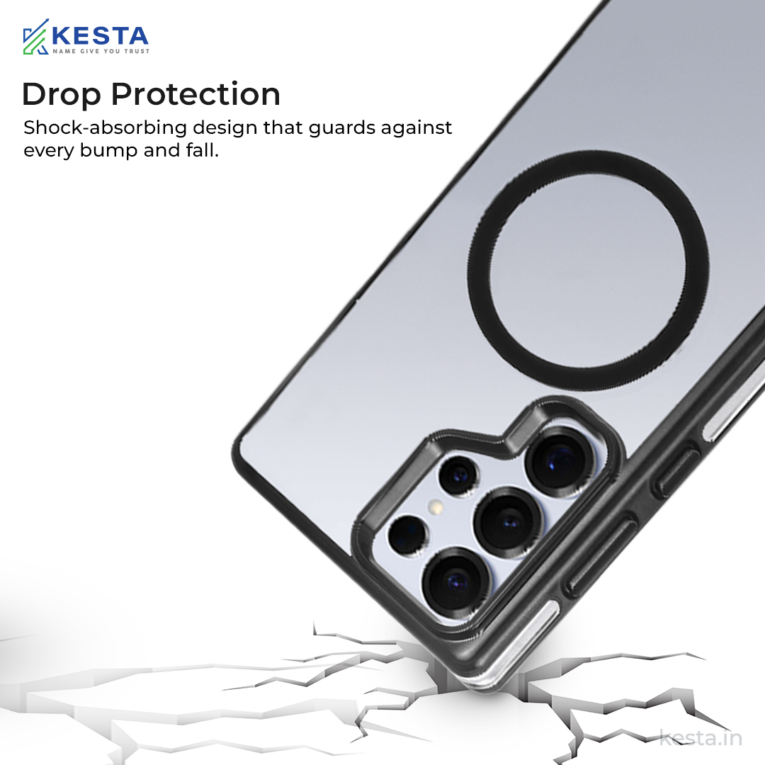 Samsung S25 Ultra Cover - Notify Popup Black Transparent Case (Camera Sink Protection & Wireless Charging Optimized)